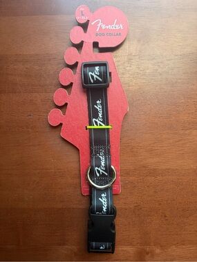 Fender Black and White Logo Dog Collar